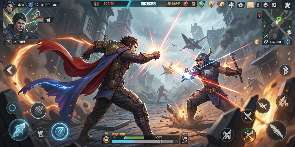 Tampilan seru gameplay RR33 dengan aksi pertarungan yang intens.