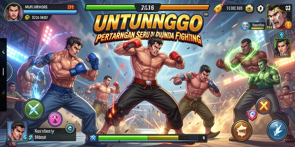 Gameplay seru UNTUNGGO dengan pertarungan yang mendebarkan.