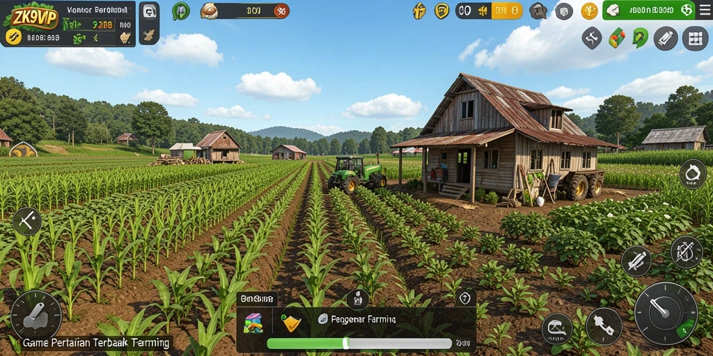 Screenshot gameplay ZK9VIP menampilkan aktivitas bertani yang mengasyikkan.